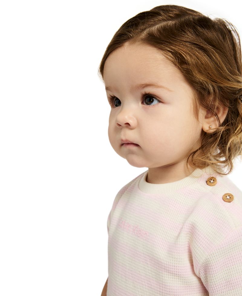 Baby Girls' Top and Striped Waffle Knit Bloomer, 2-Piece Set