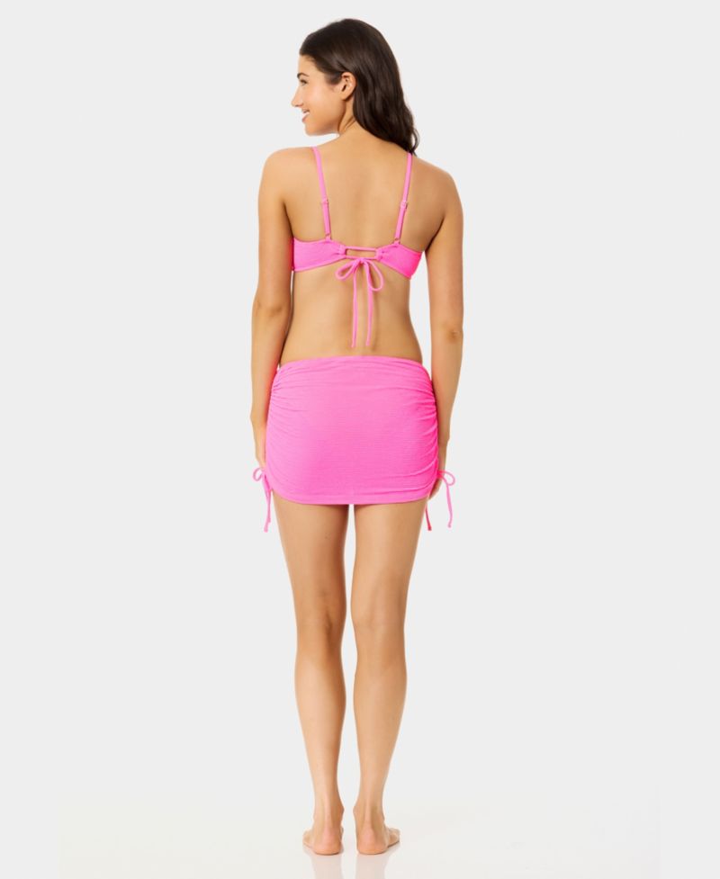 Women's Solid Popcorn Scrunch Side-Tie Swim Skirt
