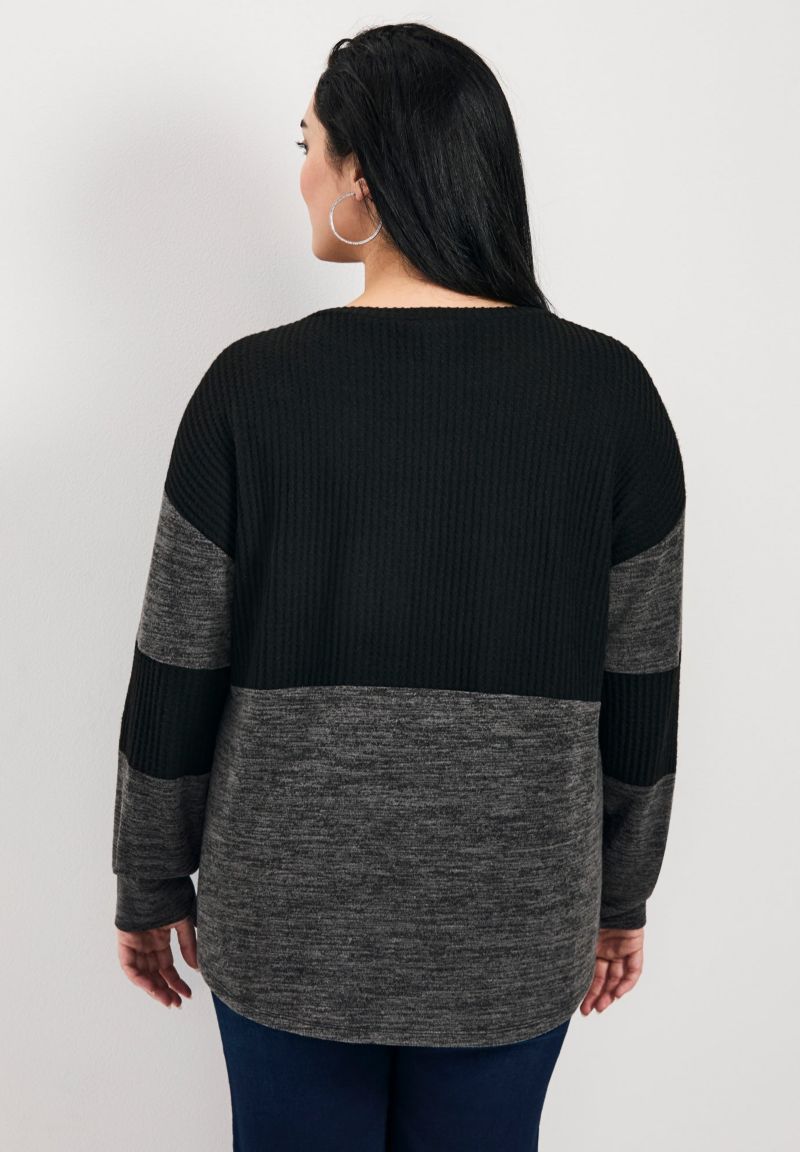 Women's Leisure Splice Hacci Top