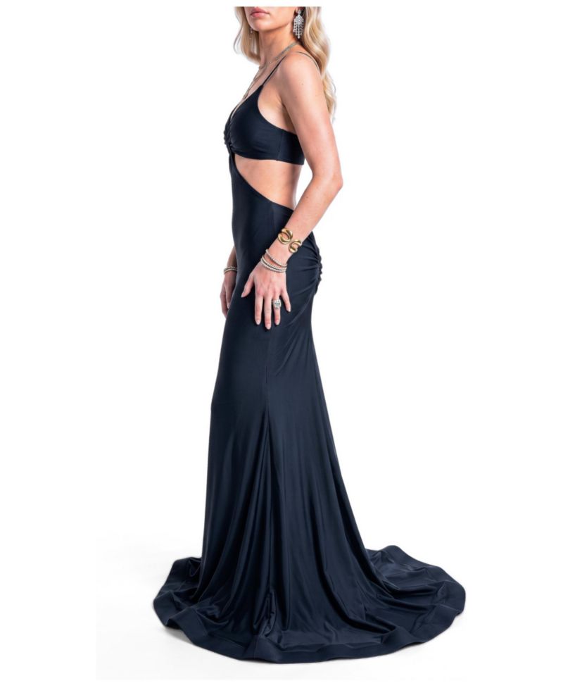 Women's Plunging V-Neckline Cutout Mermaid Gown
