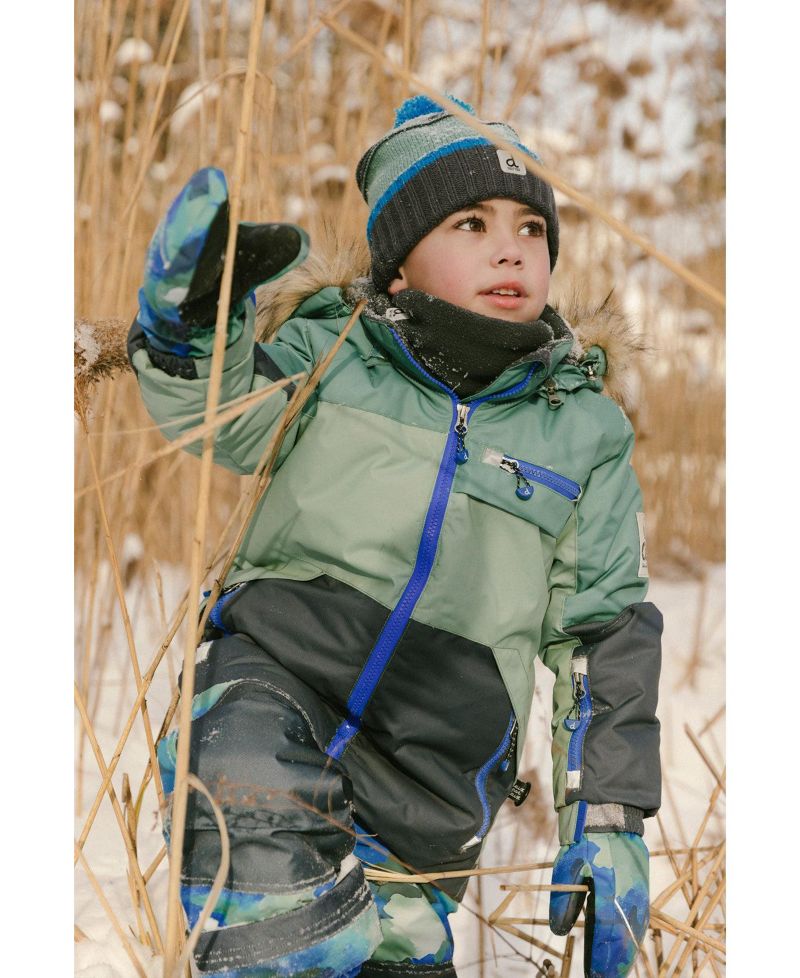 Little and Big Boy 6-14 Two Piece Play Snowsuit Colorblock with Camouflage Pants