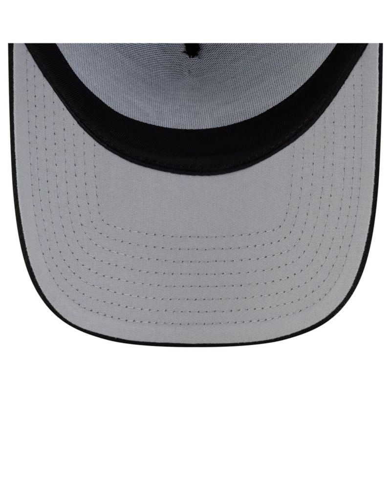 Men's Black Houston Astros Side Script 9FORTY A-Frame Trucker Adjustable Hat