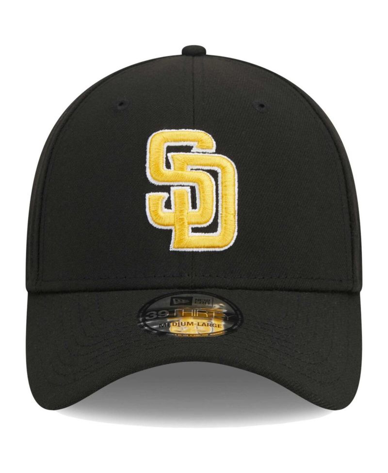 Men's Black San Diego Padres Logo 39THIRTY Flex Hat