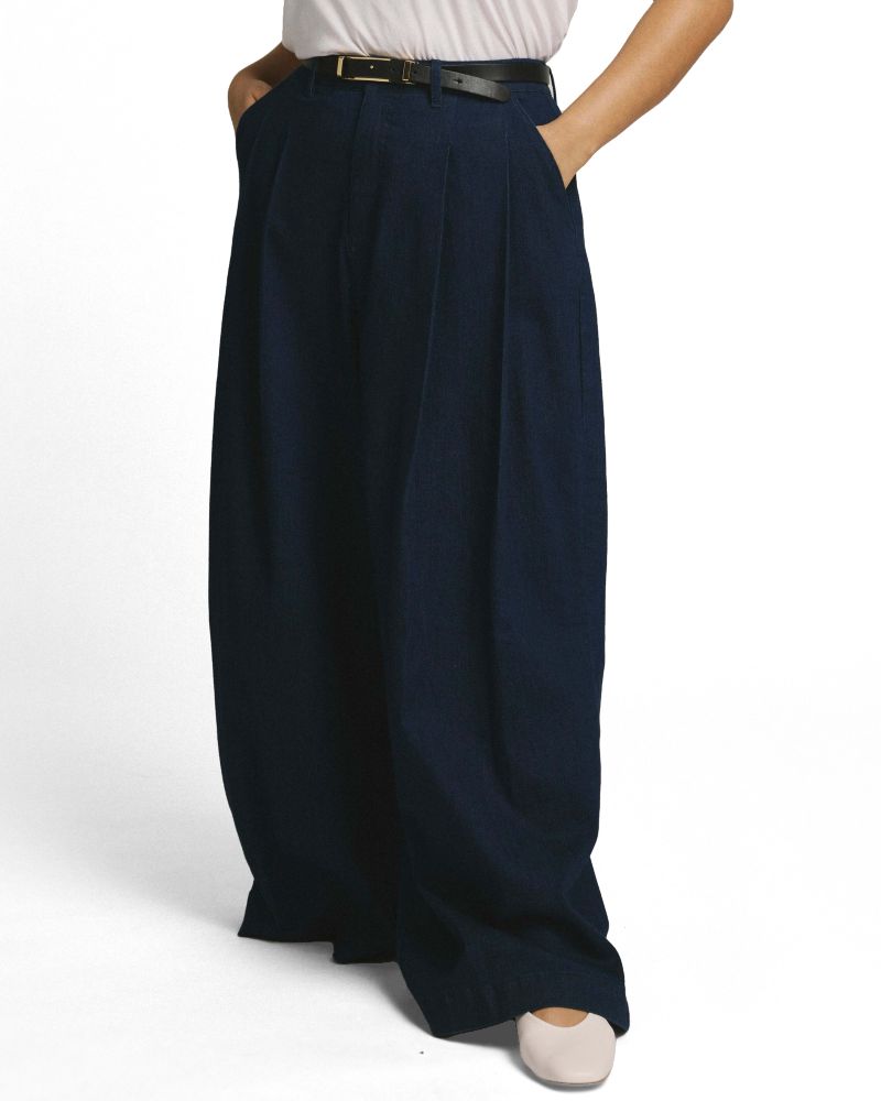 Women's Plus Size Denim Wide Leg Pant