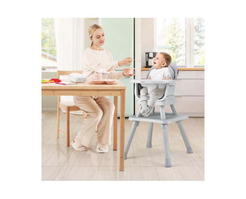 8-in-1 Convertible Baby High Chair with Adjustable Removable Tray