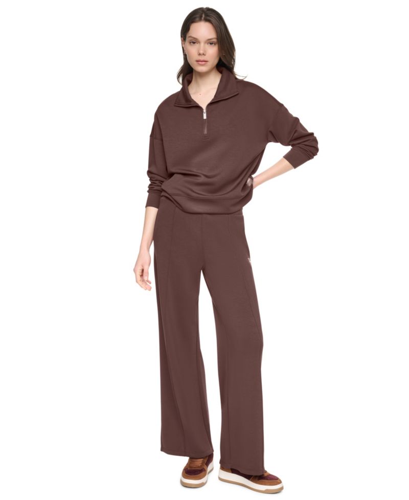 Women's High-Rise Wide-Leg Pants with Pintucks