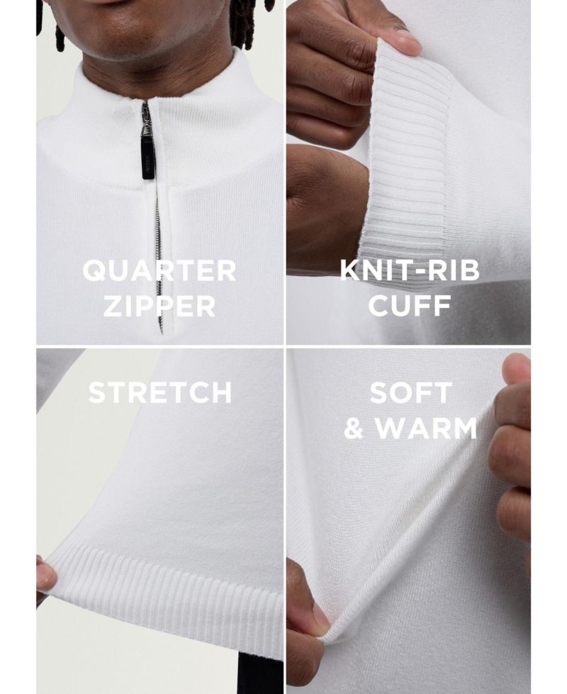 X RAY Men's Quarter Zip Mock Neck Sweater