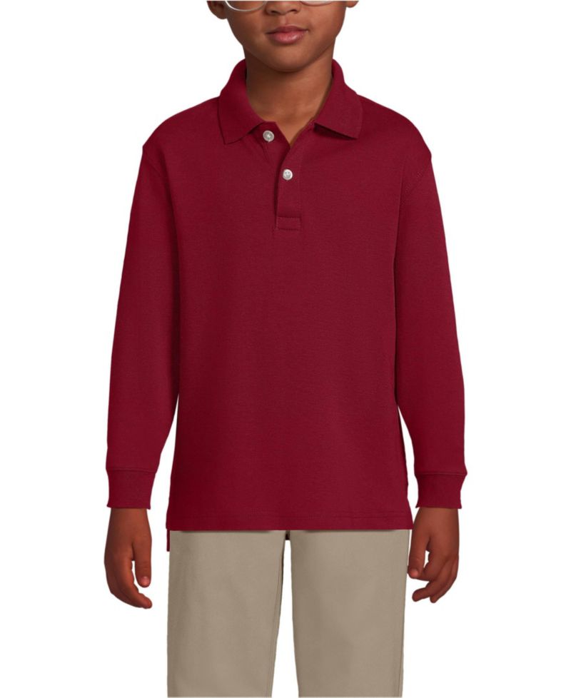 Kids Long Sleeve Interlock Polo Shirt