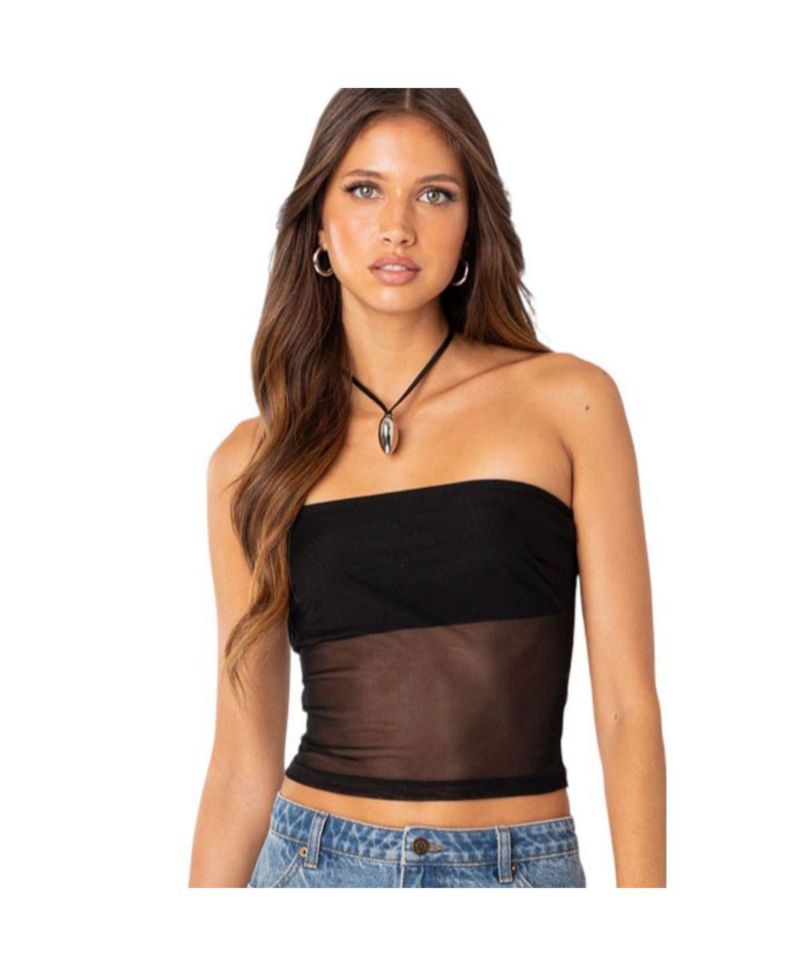 Women's Celestia Sheer Mesh Tube Top