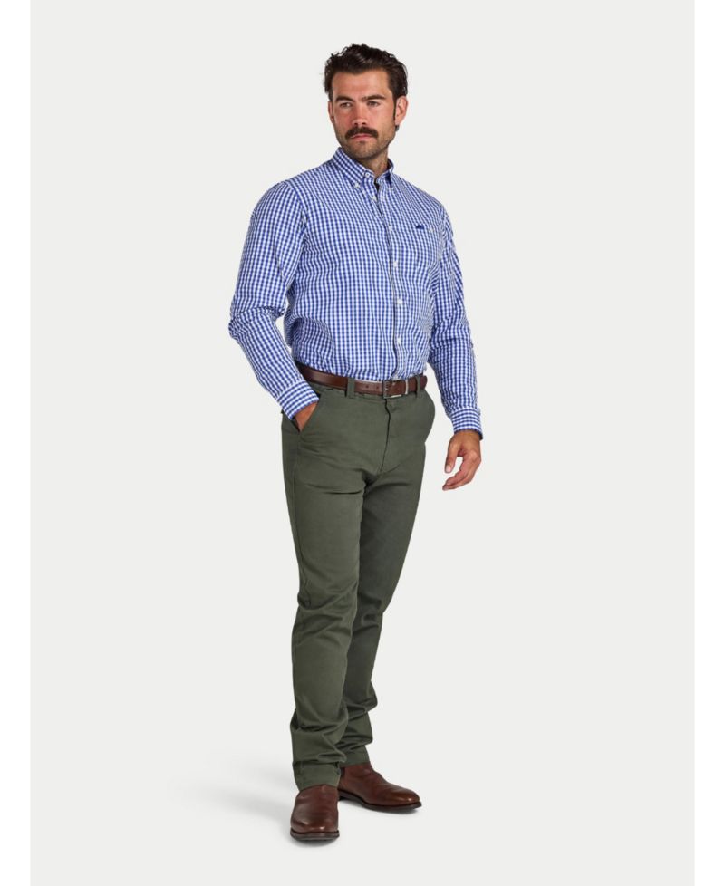 Men's Classic-Fit Gingham Long-Sleeve Dress Shirt