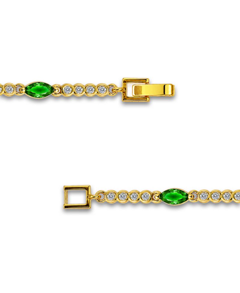 Marquise Emerald Green Cubic Zirconia Stones Bracelet