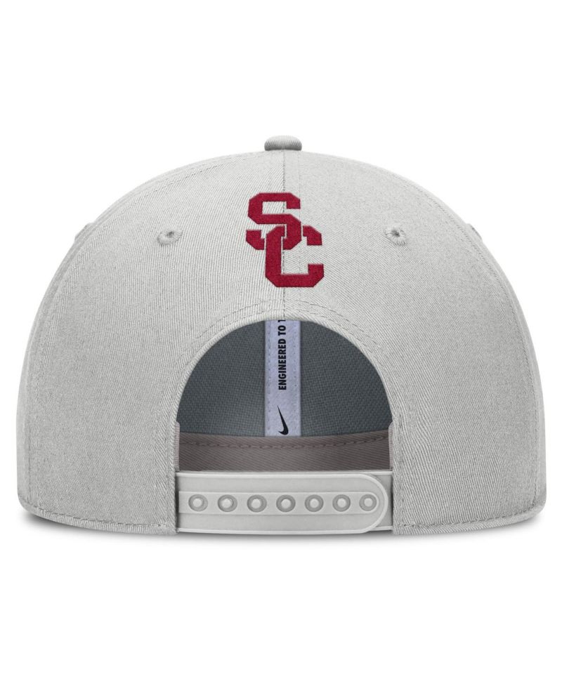 Men's Gray USC Trojans 2025 Sideline Dust Pinched Rise Adjustable Hat