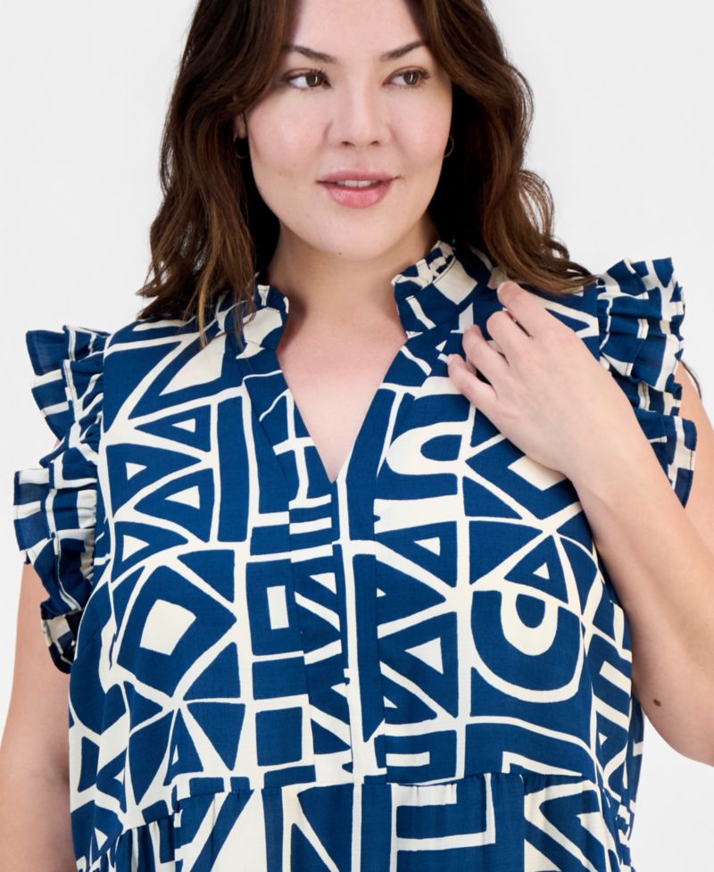 Plus Size Ruffled Tiered Shift Dress