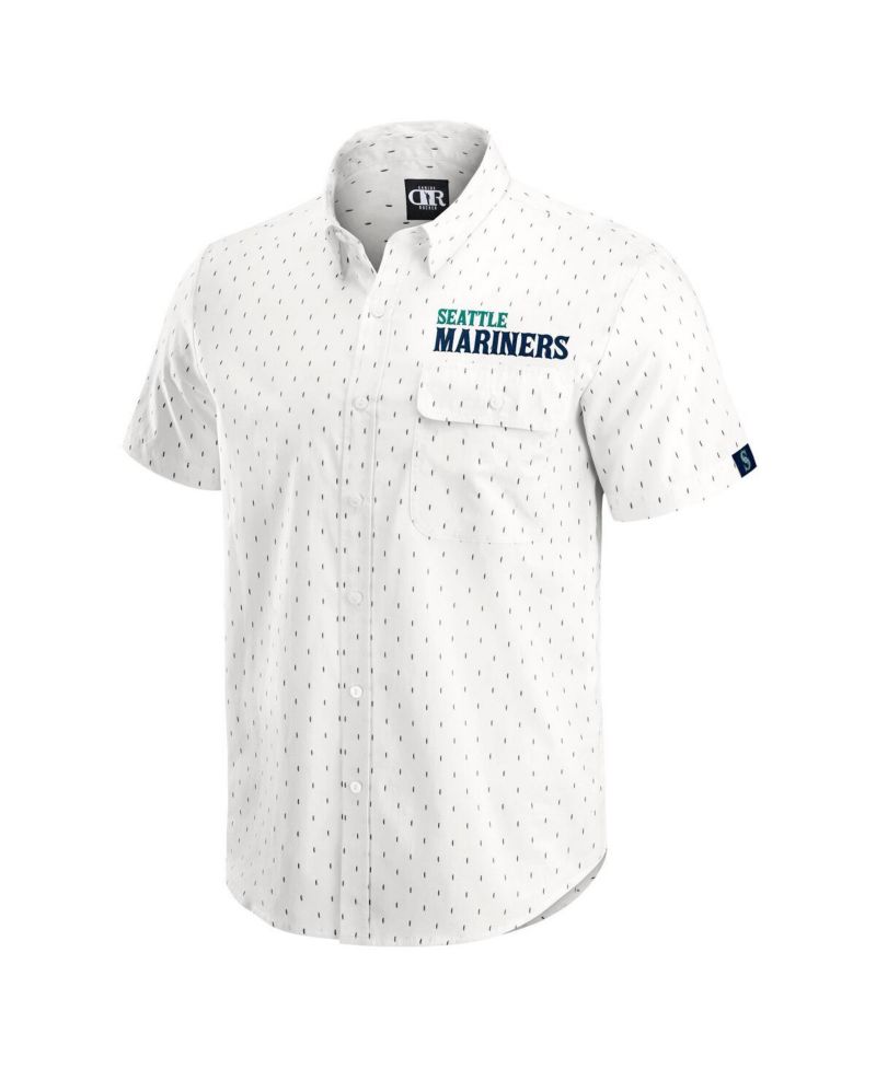 Darius Rucker Collection by Men's Cream Seattle Mariners Printed Button-Down Shirt