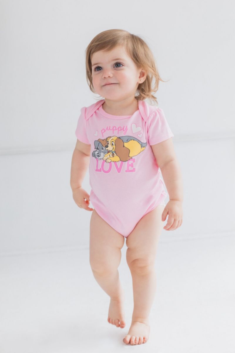 Baby Girls 101 Dalmatians Dumbo Lady and the Tramp 5 Pack Bodysuits