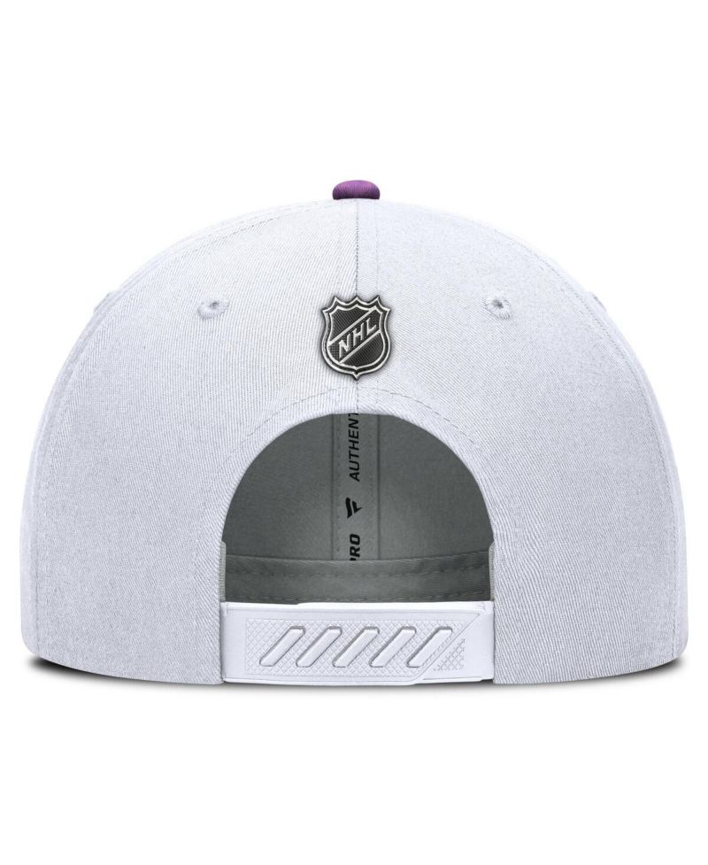 Men's White Vegas Golden Knights Authentic Pro Hockey Fights Cancer Adjustable Hat