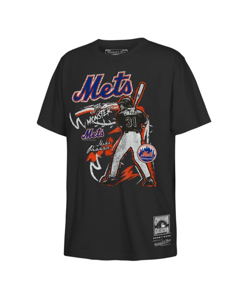 Big Boys and Girls Mike Piazza Black New York Mets Chalked Up Player T-Shirt
