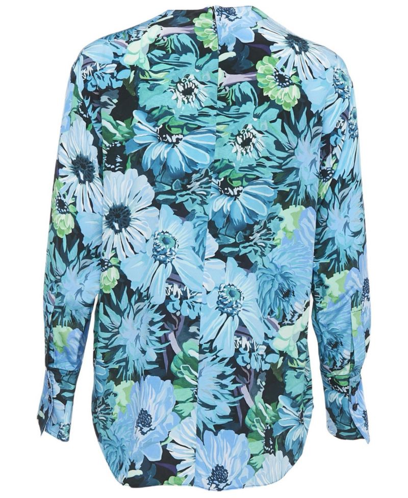 Women's Blue Silk Top