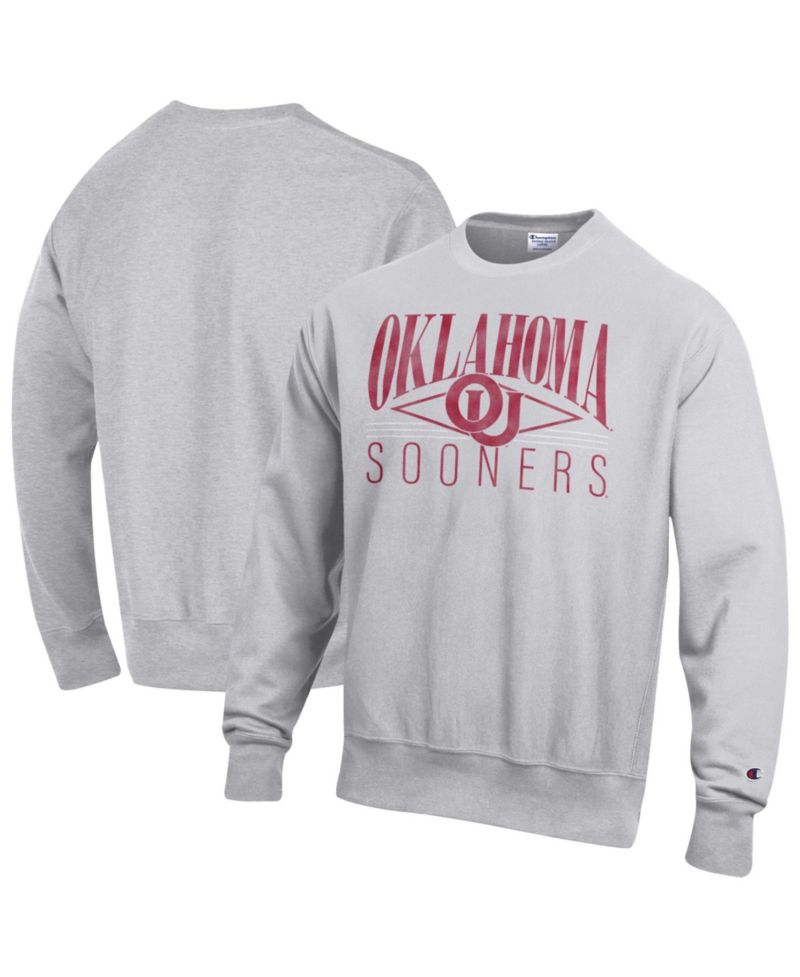 Men's Gray Oklahoma Sooners Reverse Weave Fleece Sweatshirt