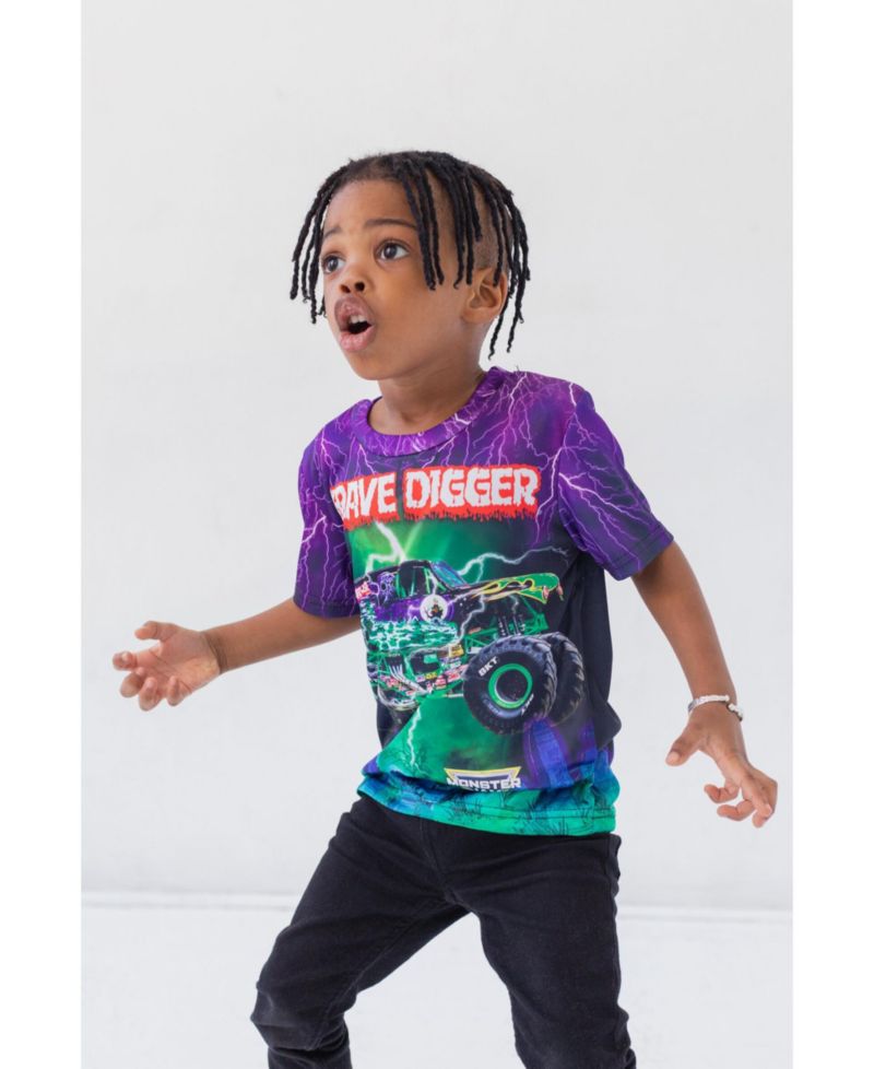 Boys T-Shirt to Grave Digger El Toro Loco Megalodon