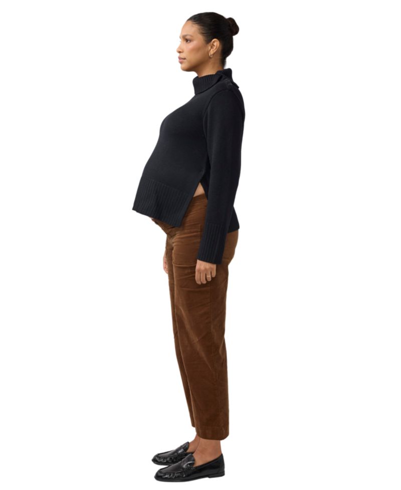 Maternity Stretch-Corduroy Ankle Pant