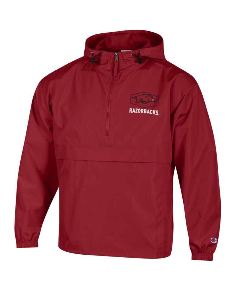 Men's Cardinal Arkansas Razorbacks Delay Packable Half-Zip Jacket