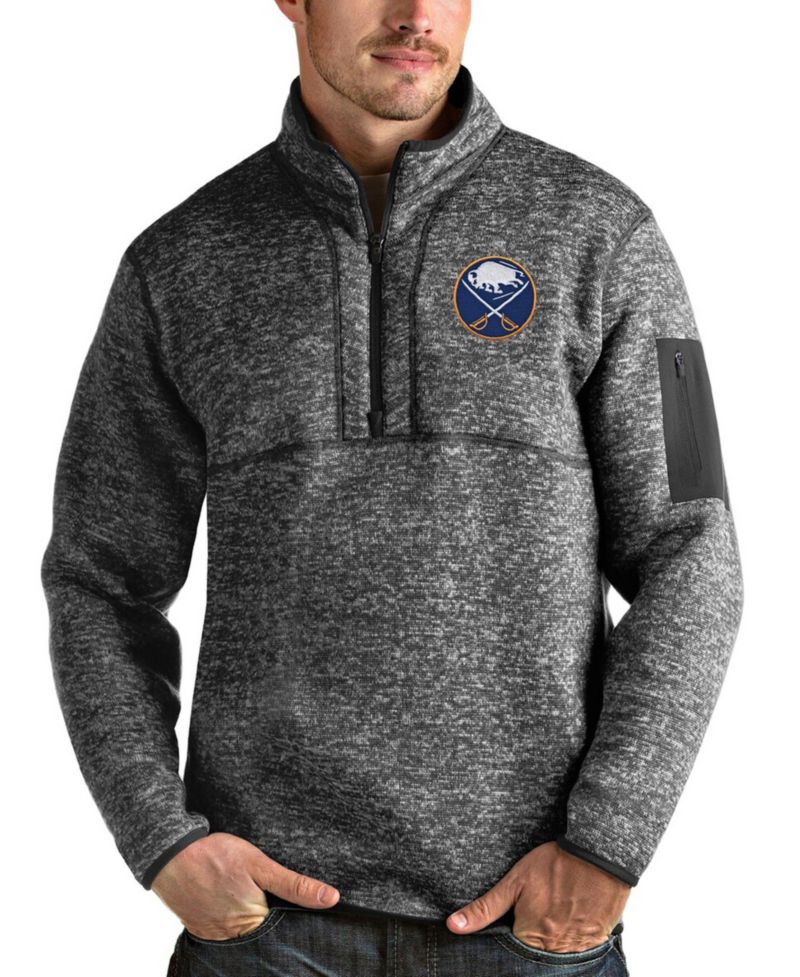 Men's Heather Gray Buffalo Sabres Fortune Half-Zip Pullover Jacket