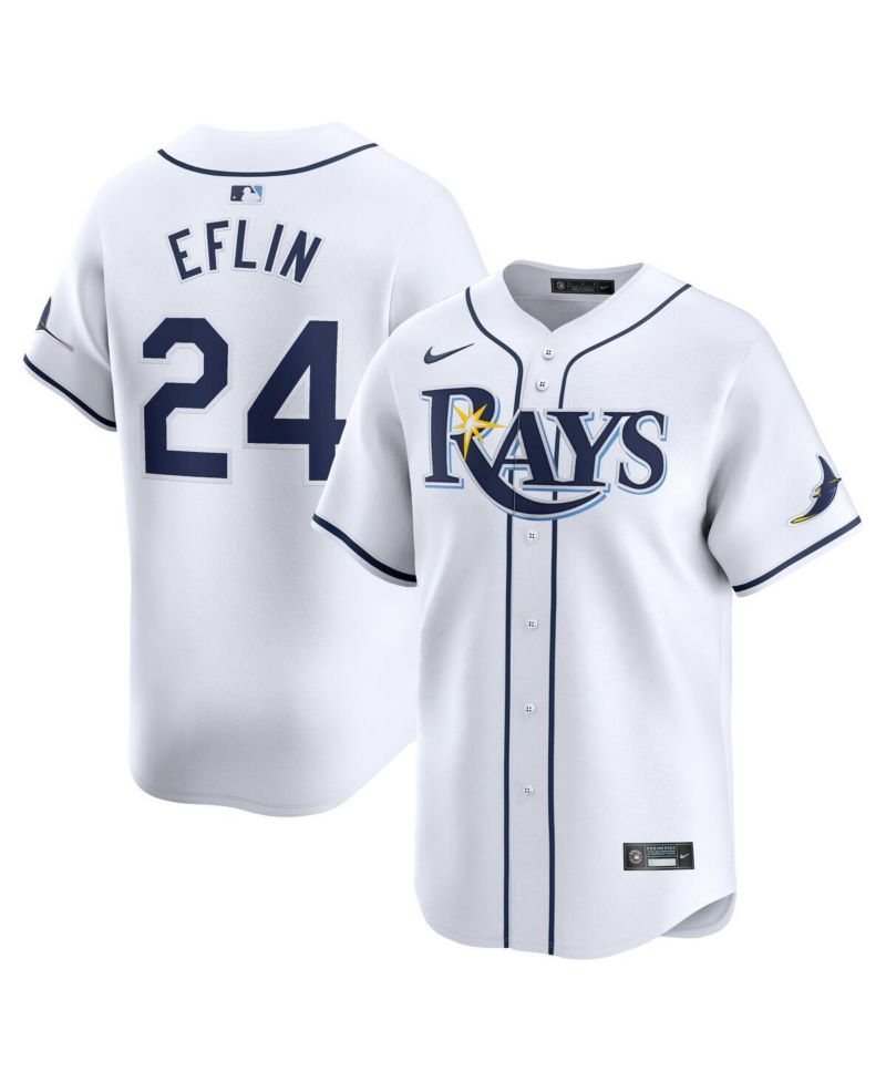 Men's Zach Eflin White Tampa Bay Rays Home Limited Player Jersey