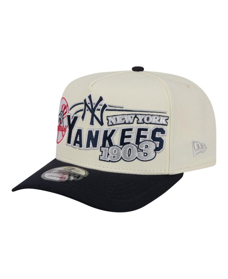 Men's Cream/Navy New York Yankees Classic A-Frame 9FIFTY Snapback Hat