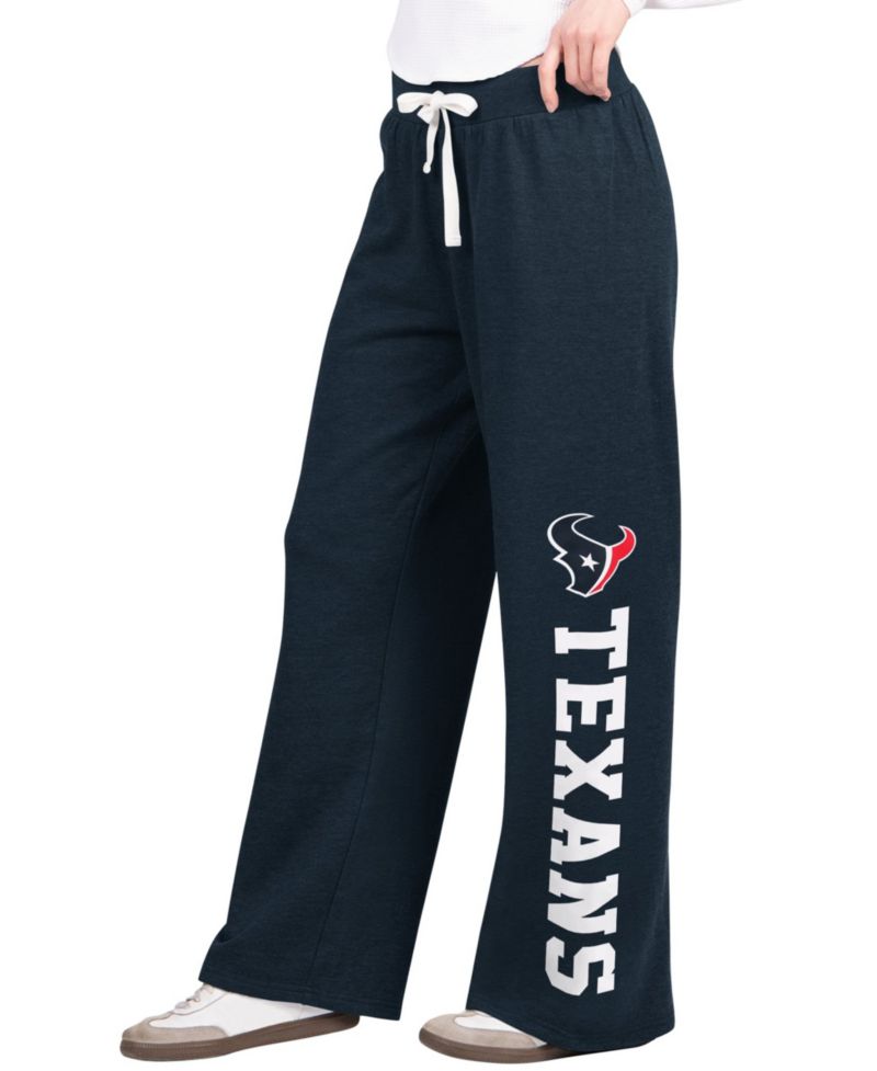 Women's Navy Houston Texans Field Wide Leg Sweatpants