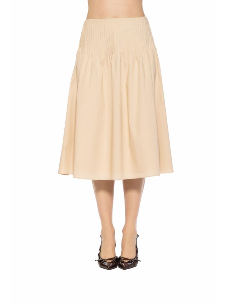 Women's Esme Pintuck Waist Full Poplin Skirt