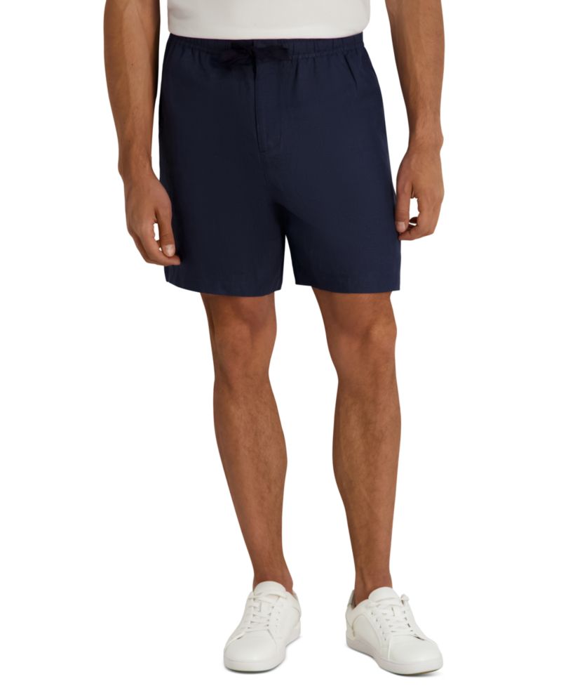 Men's Regular-Fit Drawstring Linen Shorts