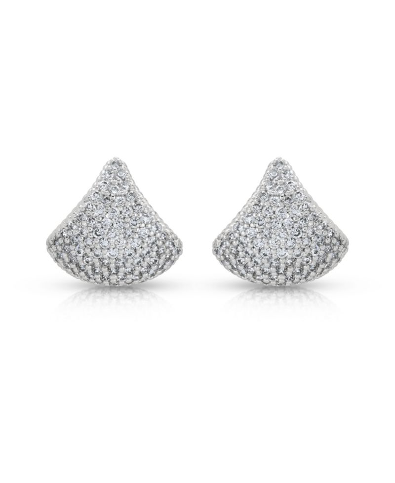 Pave Encrusted Huggies Hoops Earrings
