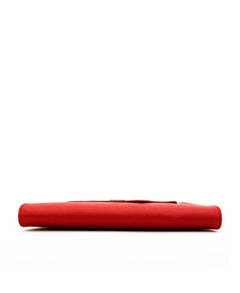 Red Clutch Bag Saffiano Leather Clutch Purse Crossbody Evening Purse Unique Women's Red Handbag