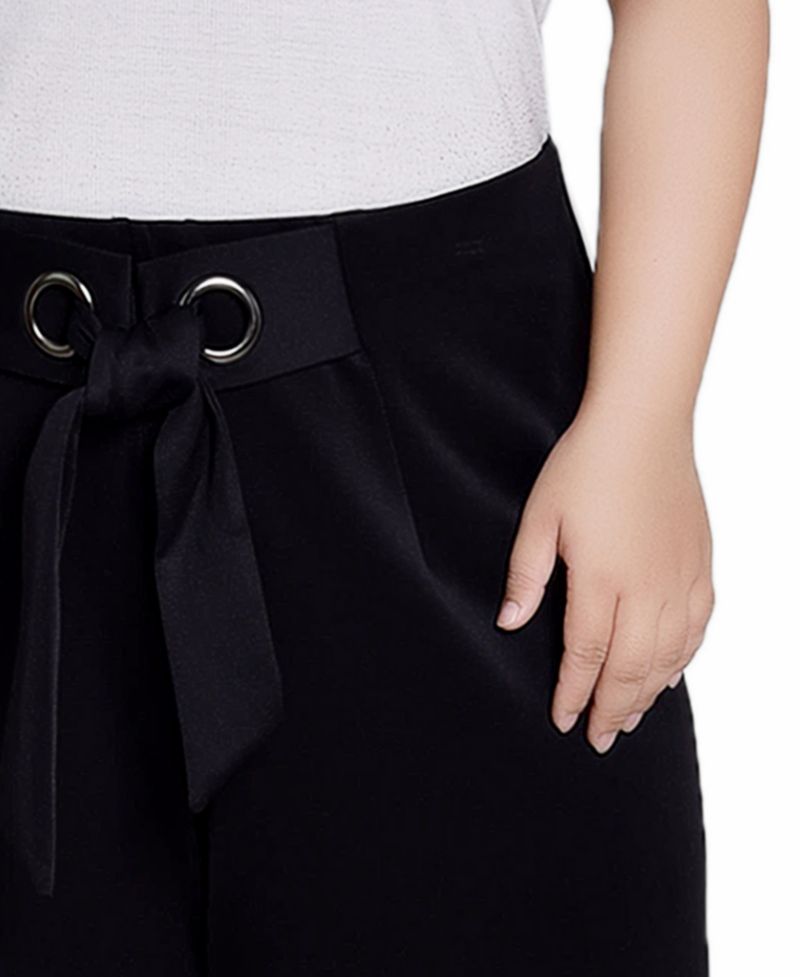 Plus Size Wide Leg Grommet Pants