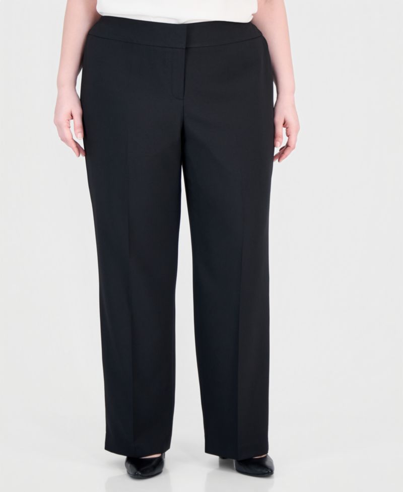 Plus Size Peak Lapel Classic-Fit Wide-Leg Jacket and Pants, 2-Piece Set