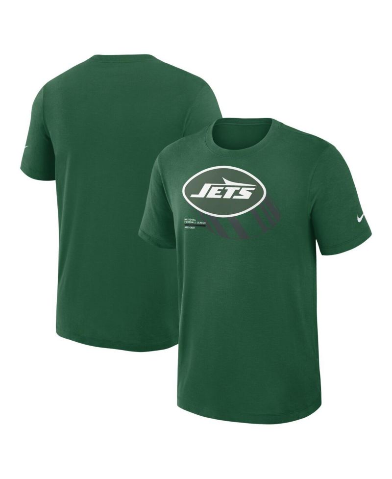 Men's Green New York Jets Left End Run Slub Performance T-Shirt