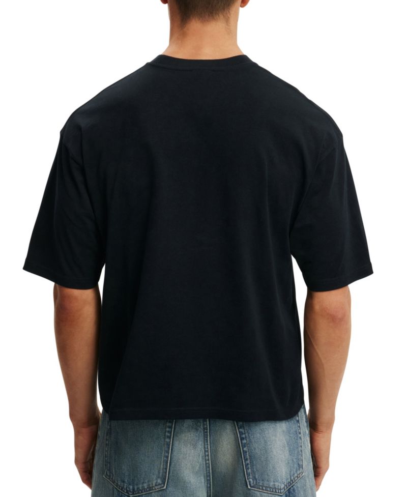 Men's Textured Cropped Boxy-Fit T-Shirt