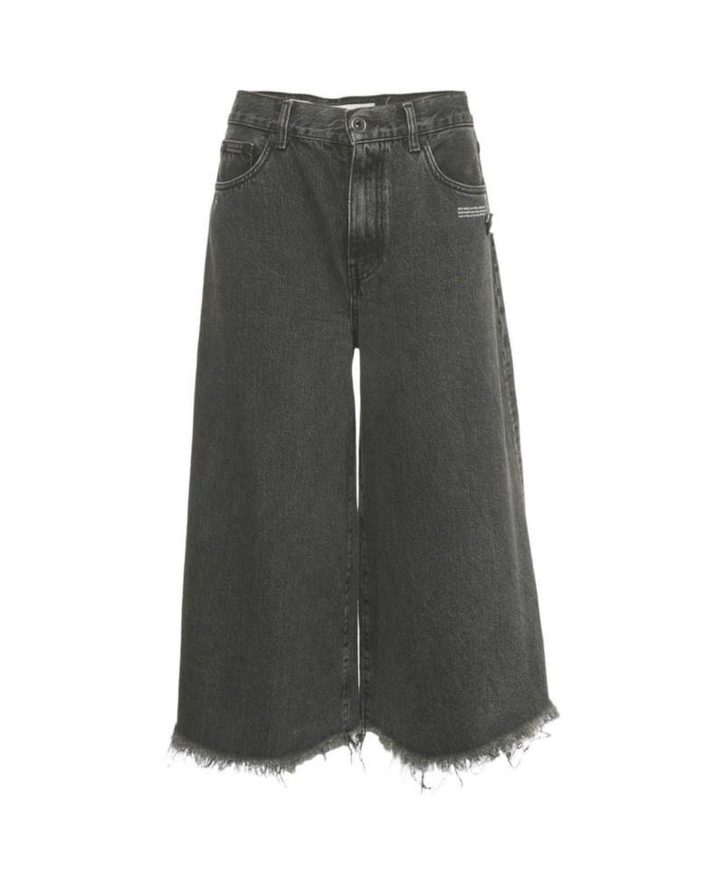 Women's Wide-Leg High-Waisted Raw-Hem Culottes