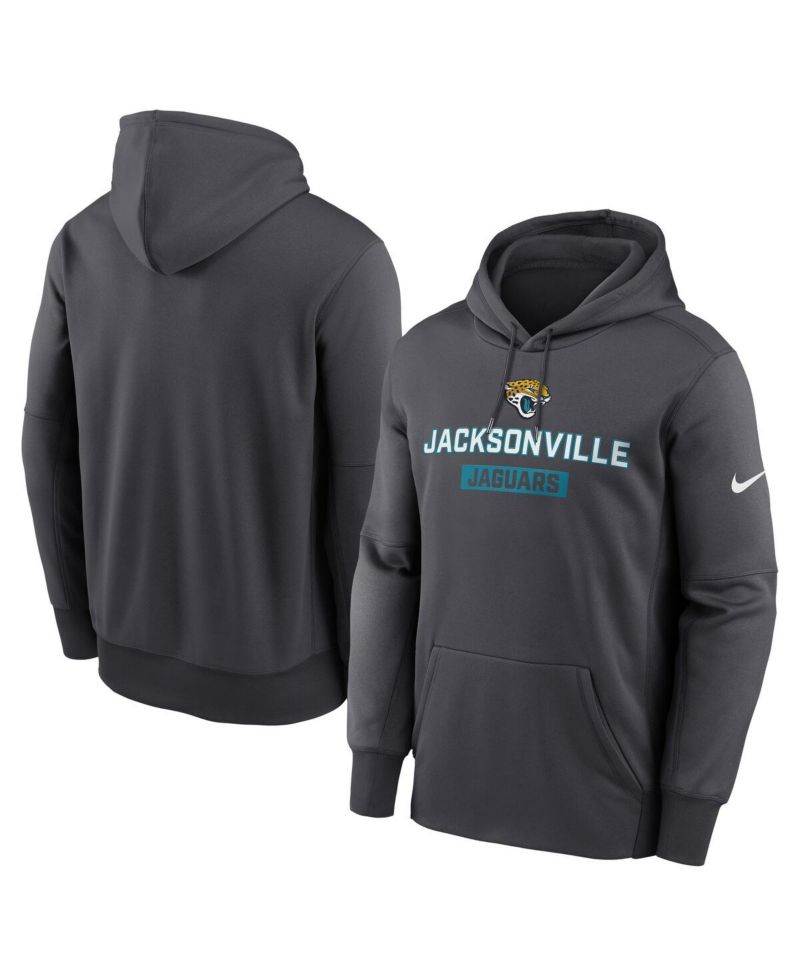 Men's Anthracite Jacksonville Jaguars Toss Sweep Performance Pullover Hoodie