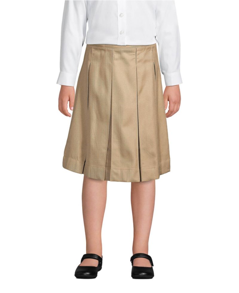 Little Girls Box Pleat Skirt Below the Knee