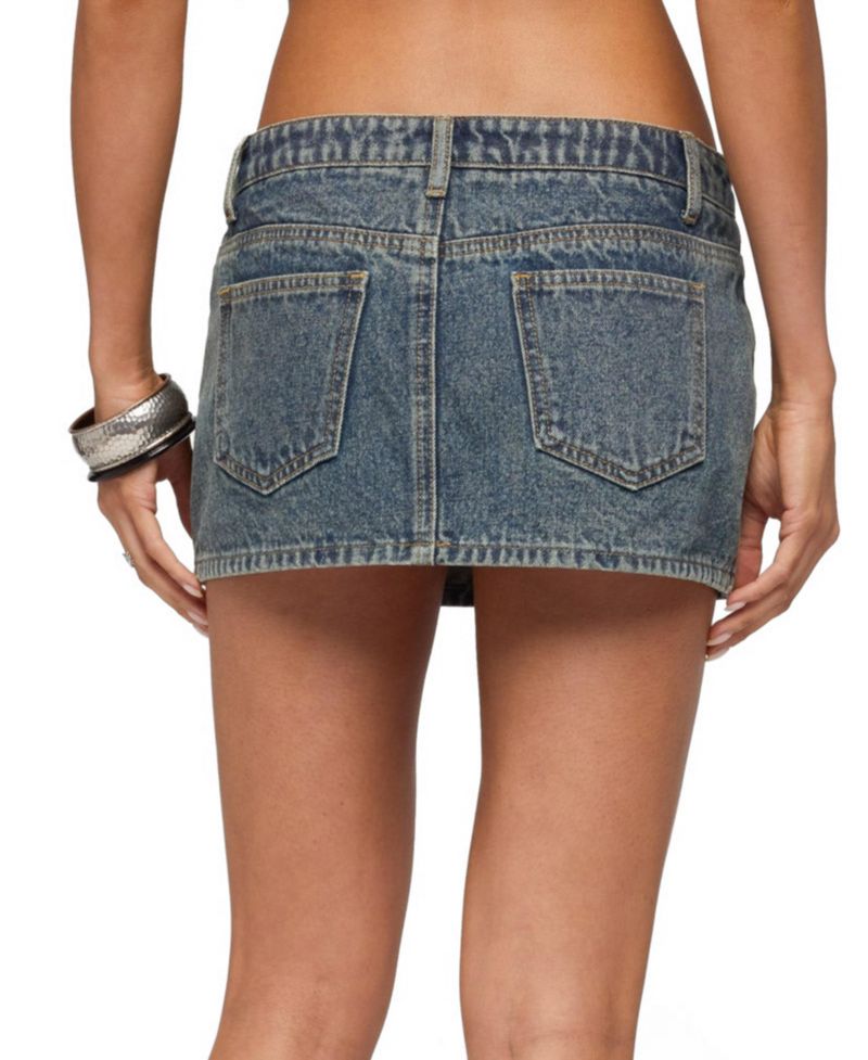 Women's Ayala Washed Denim Micro Skort