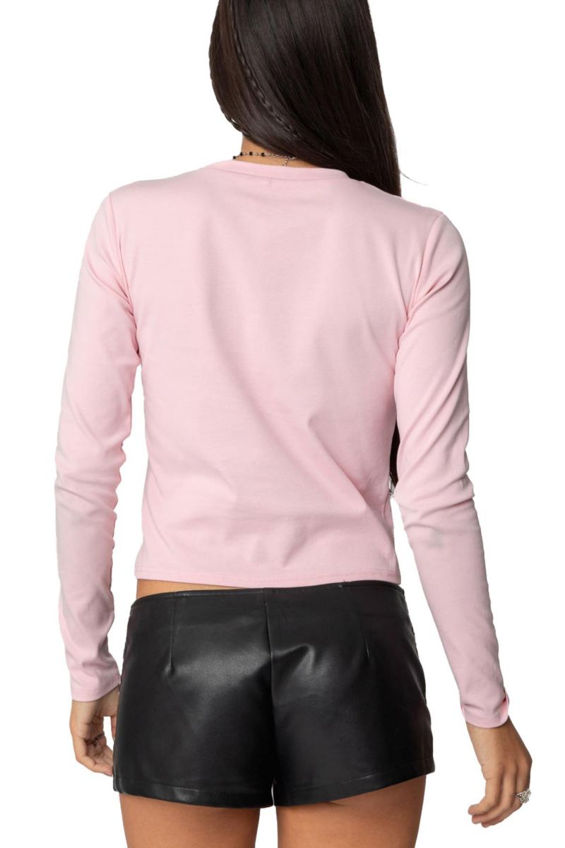 Women's Cherry Leopard Star Long Sleeve T Shirt