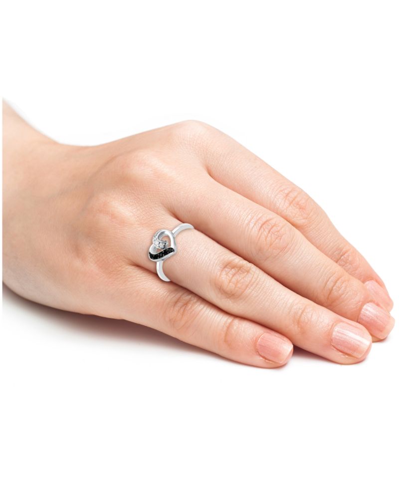 Diamond Heart Ring (1/10 ct. t.w.) in Sterling Silver
