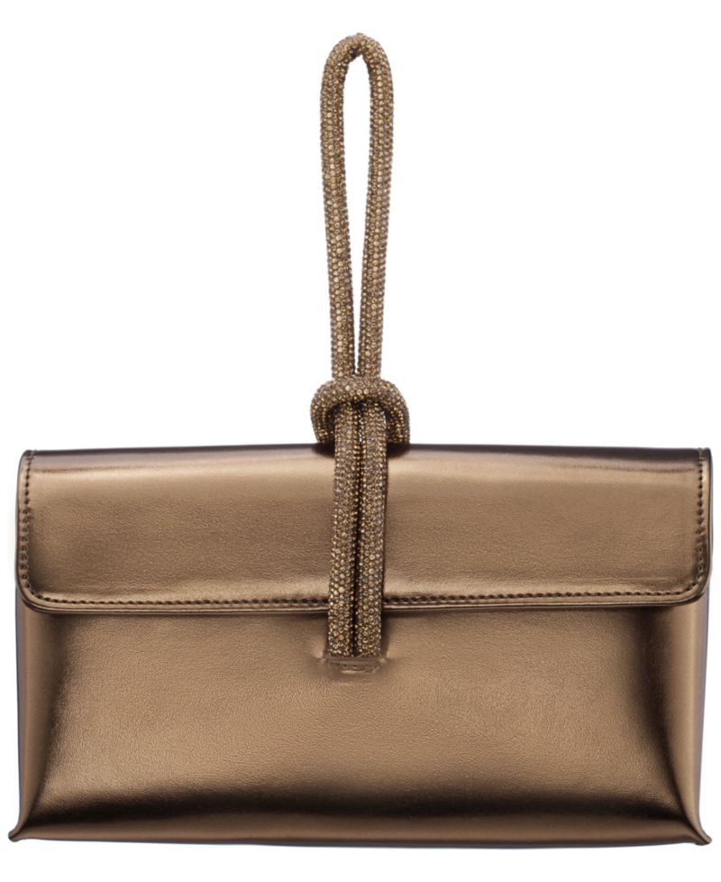 Kaylee Crystal Cord Handle Flap Small Clutch Handbag