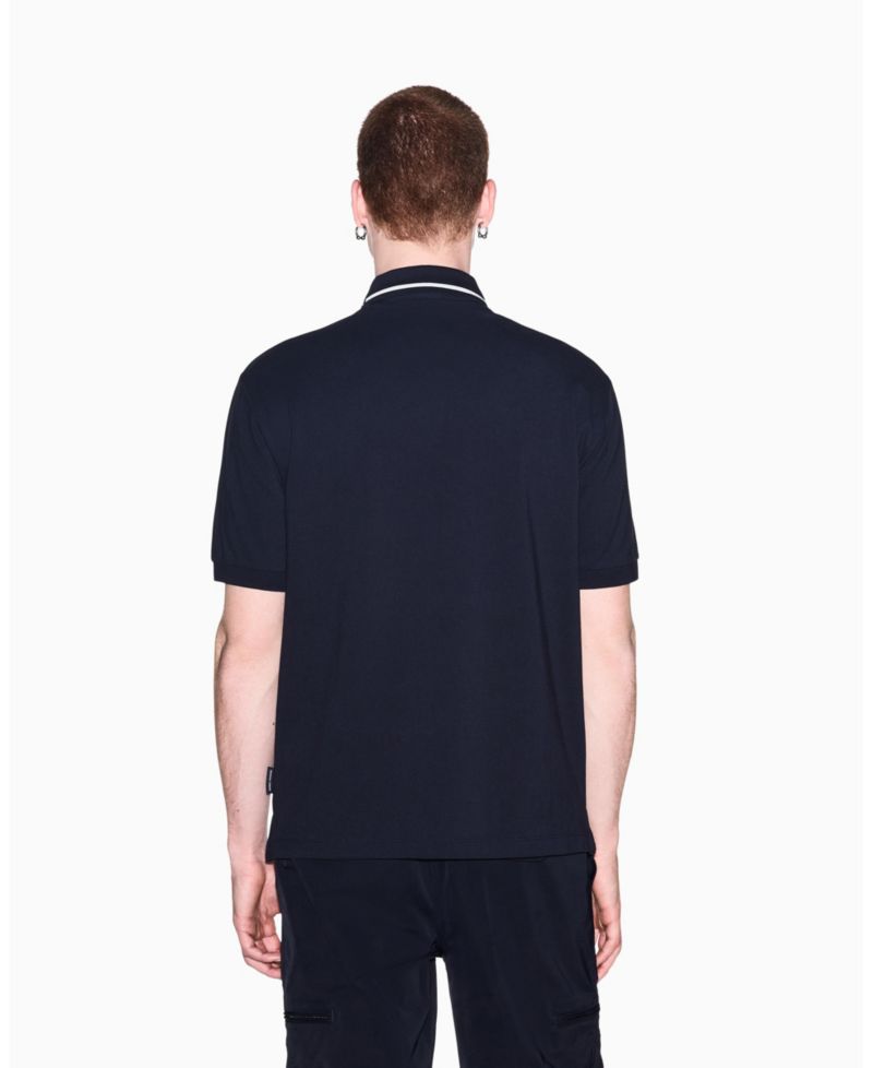 Men's Pique Tipping Wording Polo Shirt