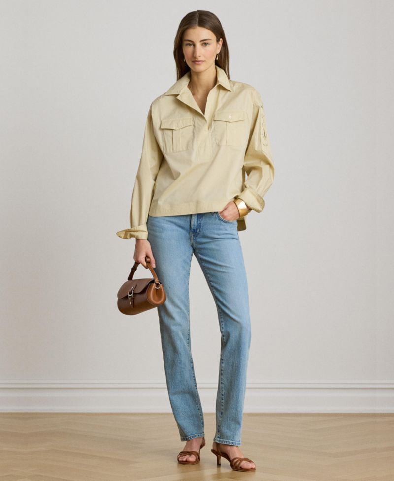 Women's Long-Sleeve Cropped Shirt