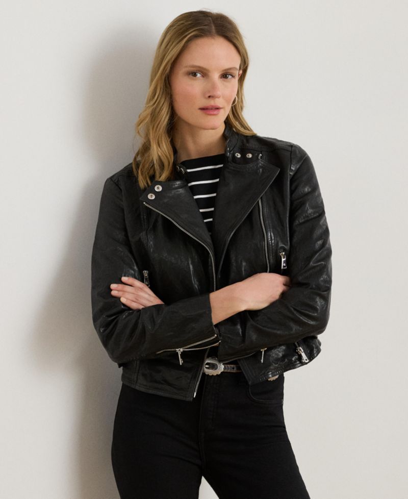 Tumbled-Leather Jacket