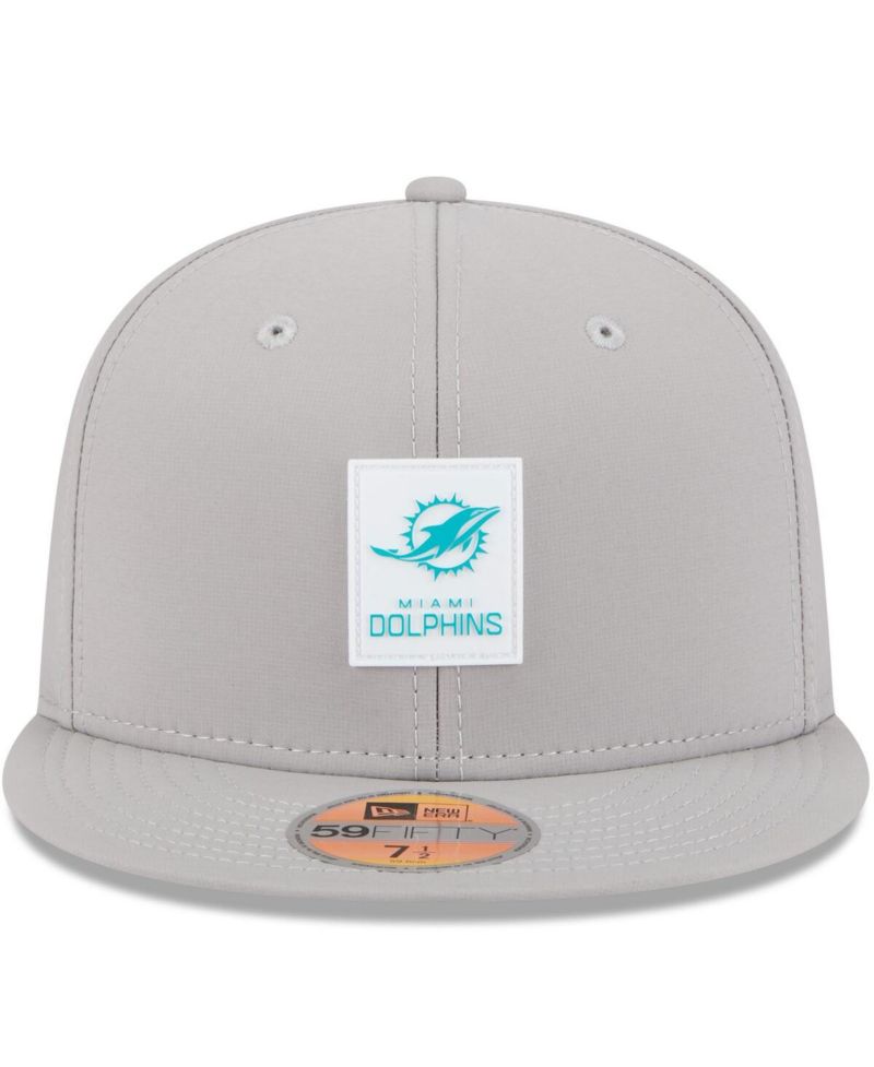 Men's Gray Miami Dolphins 2025 Sideline 59FIFTY Fitted Hat