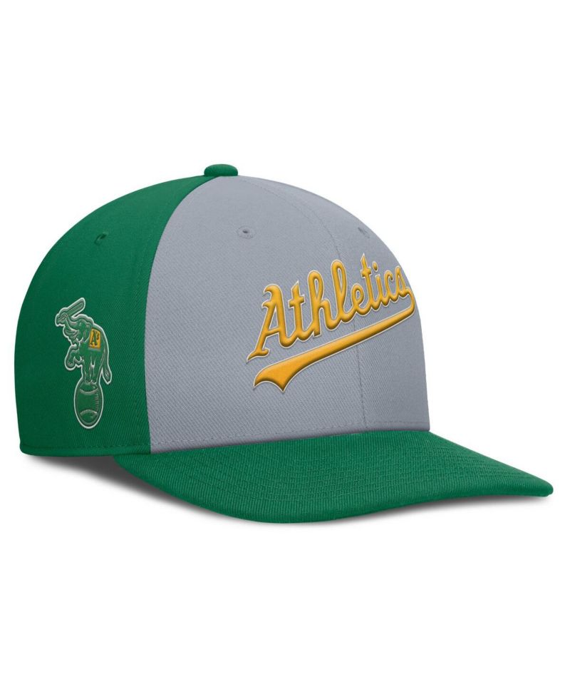 Men's Gray/Green Athletics Pro Performance Snapback Hat